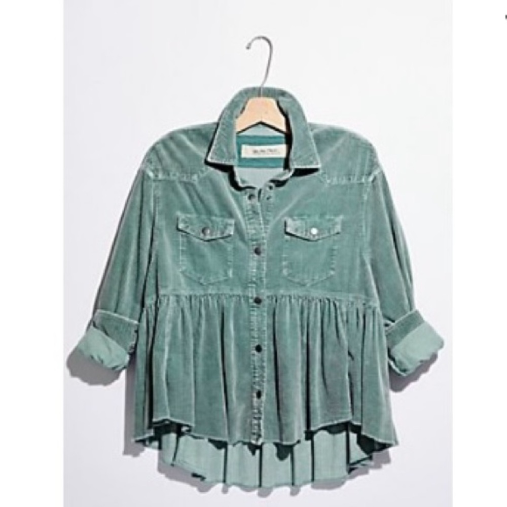 LIKE NEW We The Free Dylan Babydoll Cord Top. Size Small, Luna Wash